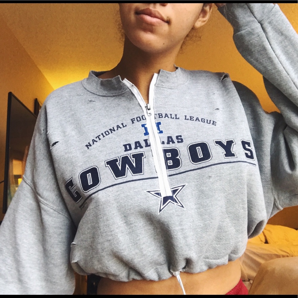 NFL Dallas Cowboys Zipper Distressed Sweatshirt